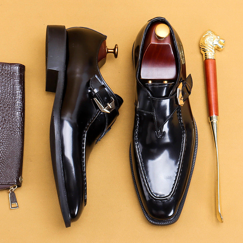 Men's Square Toe Formal Wear Business British Style Casual Shoes