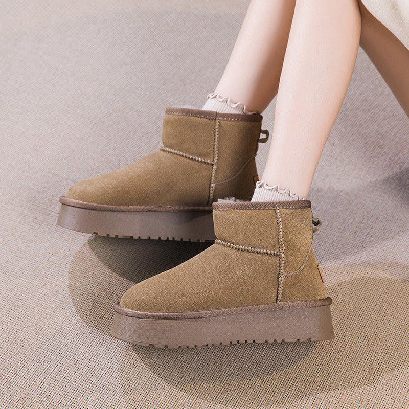 Women's Fur Thick-soled Winter Thickened Cotton Northeast Snow Boots