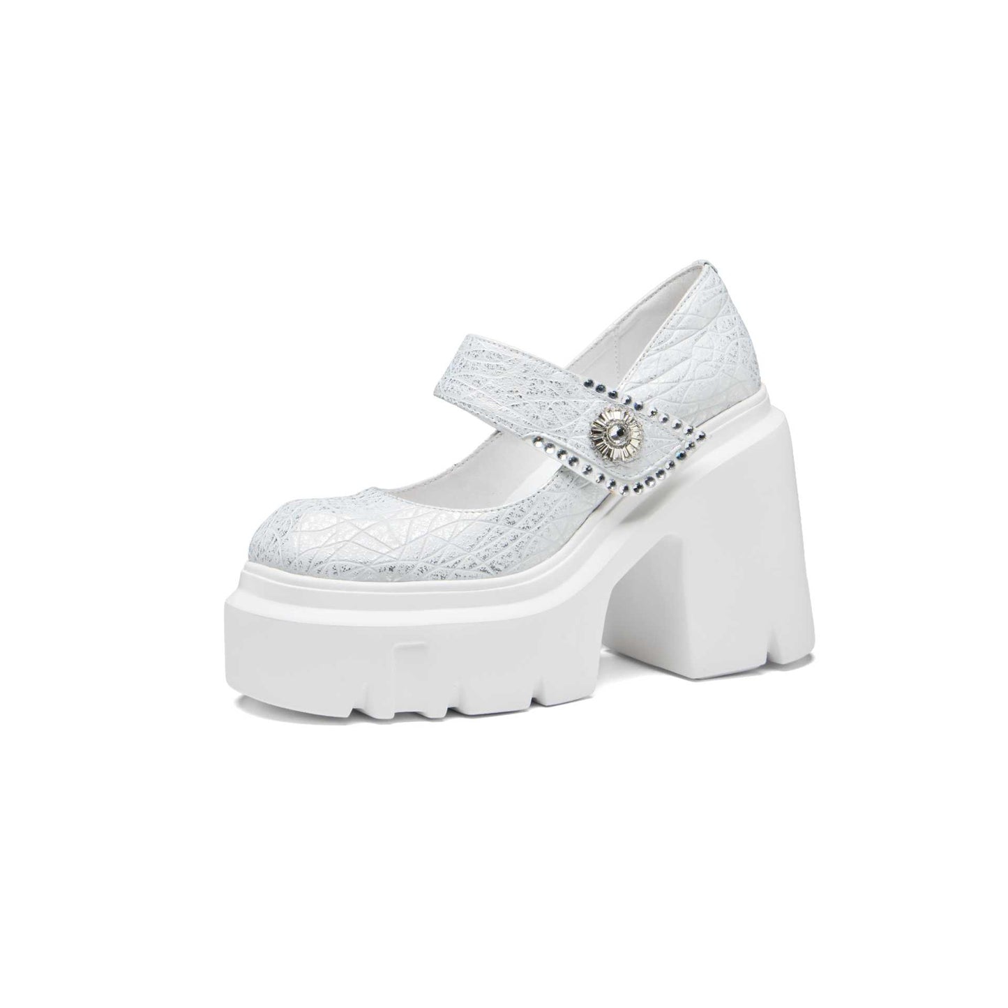 Women's Style Thick-soled Skirt Thick Super High Mary Leather Shoes