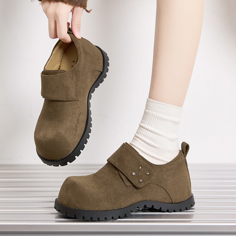 Women's Hidden Big Head Derby Thick Bottom Belt Women's Casual Shoes