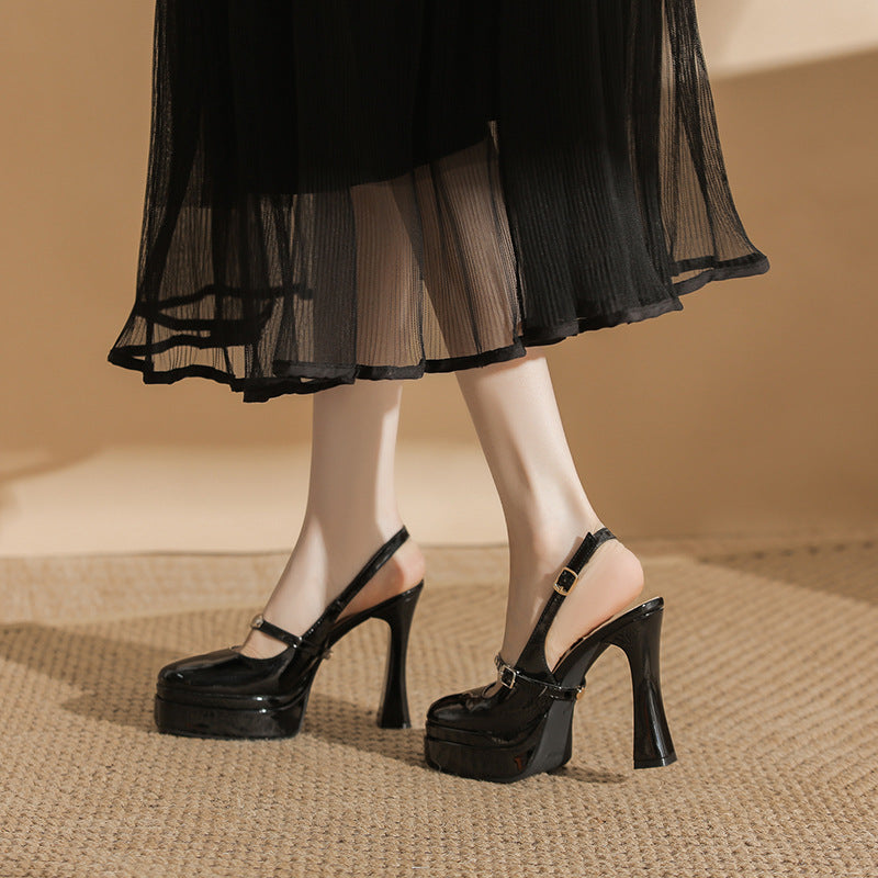 Waterproof Platform High Summer Toe Cap Stilettos Heels