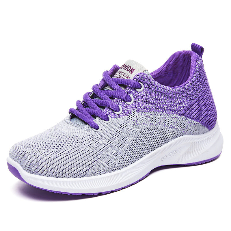 Women's Breathable Flying Woven Female Fashion Sneakers