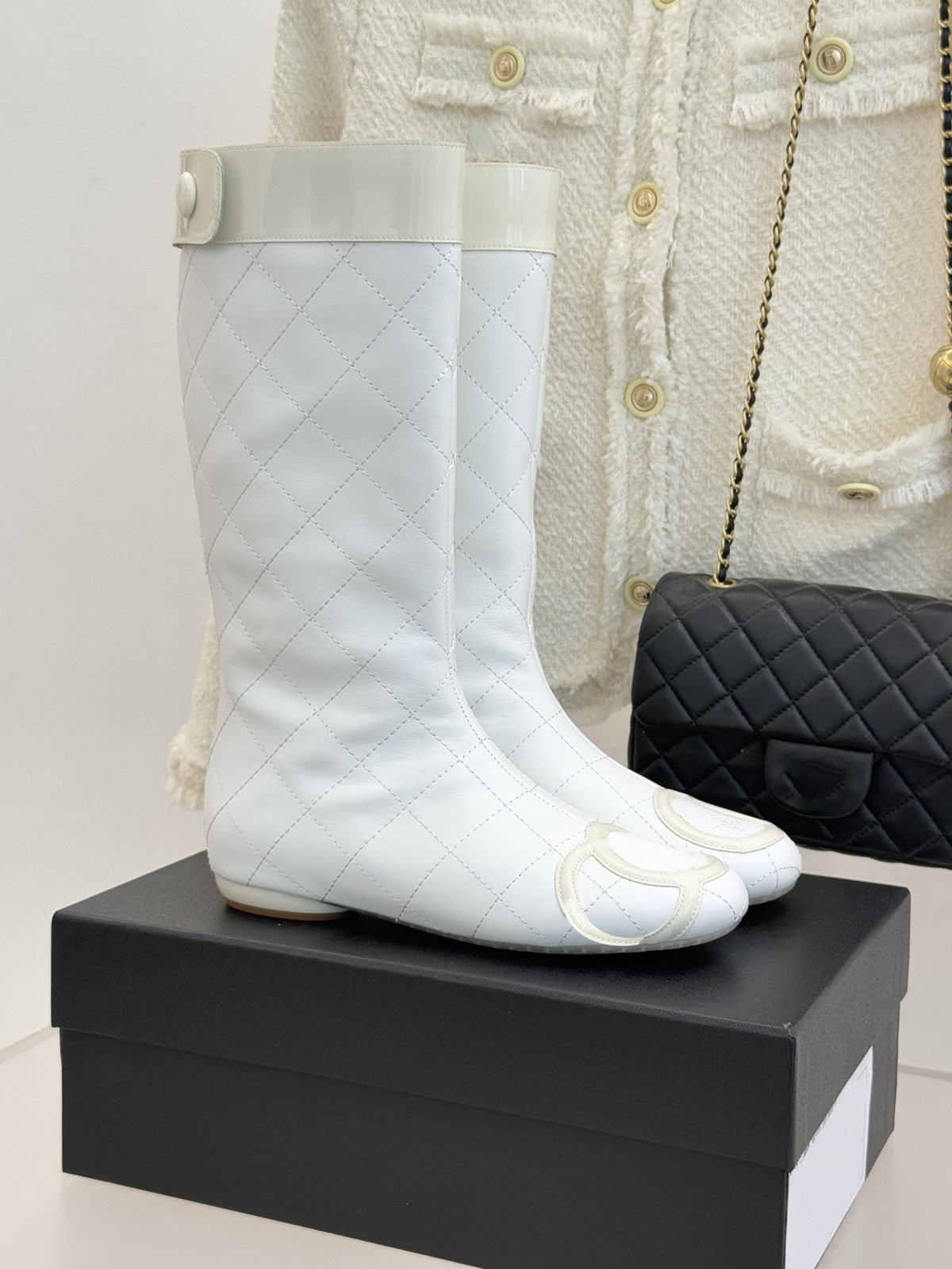 Female High Round Head Thick Knee-high Women's Fashion Shoes