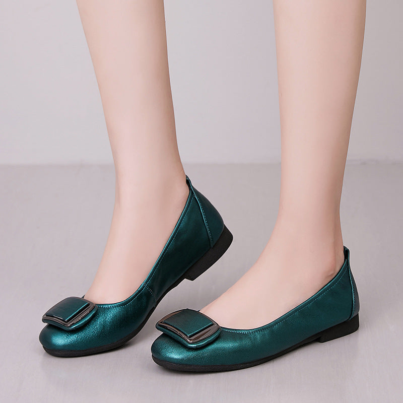 Women's Shallow Mouth Soft Bottom Round Head Plus Casual Shoes
