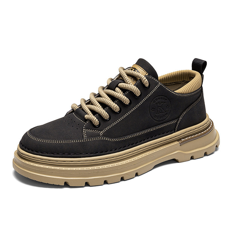Men's Autumn British Style Fashion Black Sports Cargo Men's Shoes