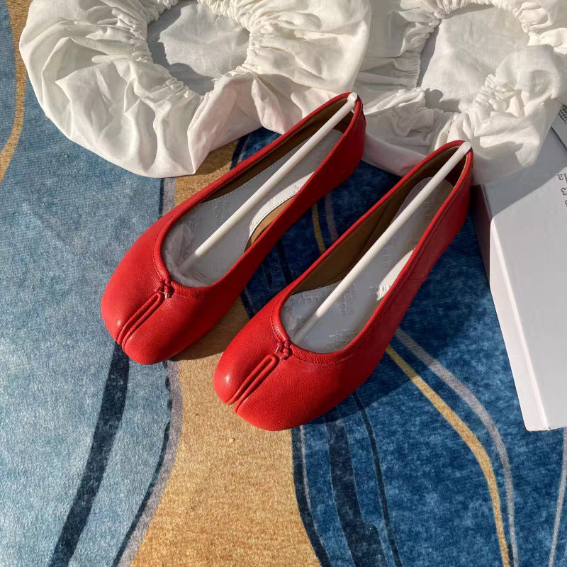 Women's Pleated Flat Round Toe Trotter Horseshoe Women's Fashion Shoes