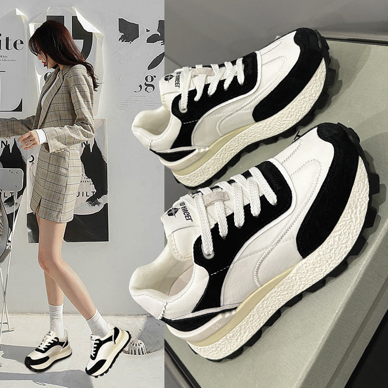 Women's Waffle Summer Retro Easy Matching Small Height Increasing Sports Women's Casual Shoes