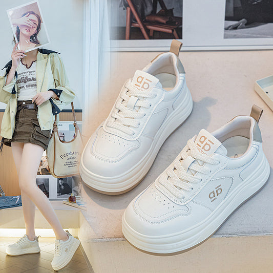 Women's Large Size One Thick Bottom Breathable White Lightweight Sports Women's Casual Shoes