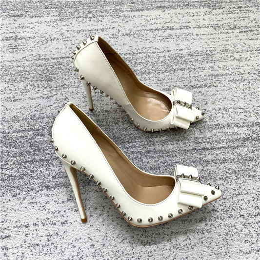 Bow High Pointed Toe Stiletto Elegant Women's Fashion Shoes