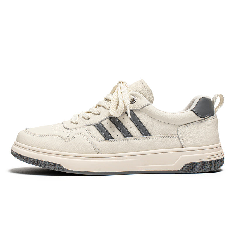 Men's Layer Cowhide Spring Breathable Foam Platform Fashion Men's Board Shoes