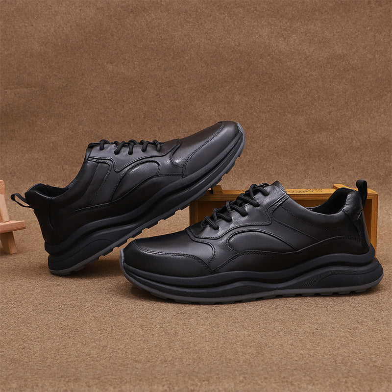 Men's First Layer Cowhide Fashionable Real Sneakers