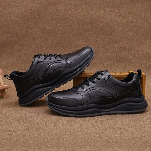Men's First Layer Cowhide Fashionable Real Sneakers