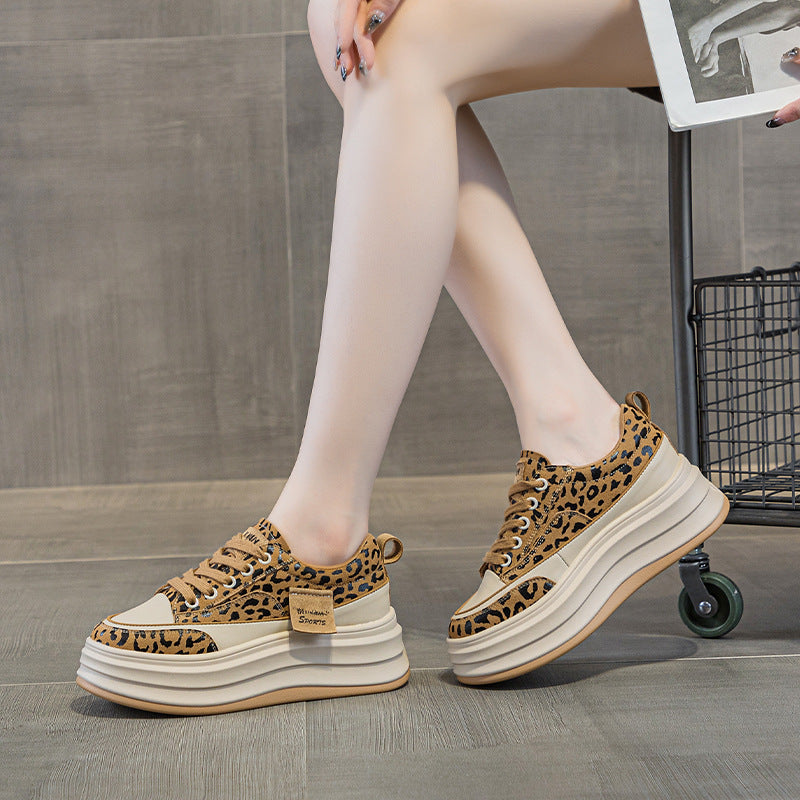 Women's White Autumn Thick Bottom Breathable Show Women's Casual Shoes
