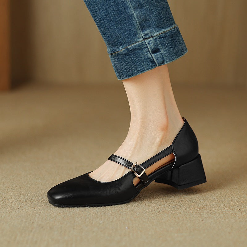 Women's Large Small Size Mary Jane Hollow Chunky Summer Men's Shoes