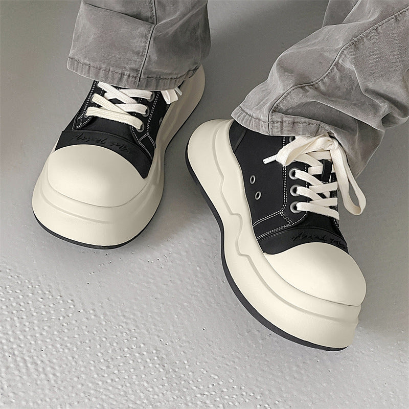 Men's Style White Summer Fashion Thick Bottom Heightened Casual Shoes