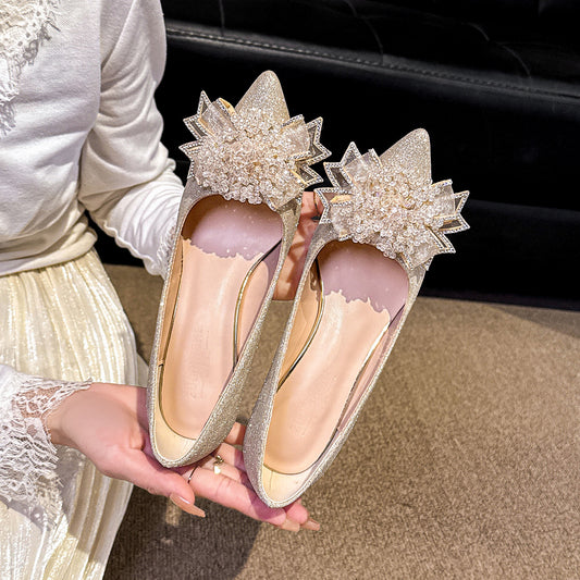 French High Crystal Wedding Bridal Main Dress Bridesmaid Plus Women's Fashion Shoes
