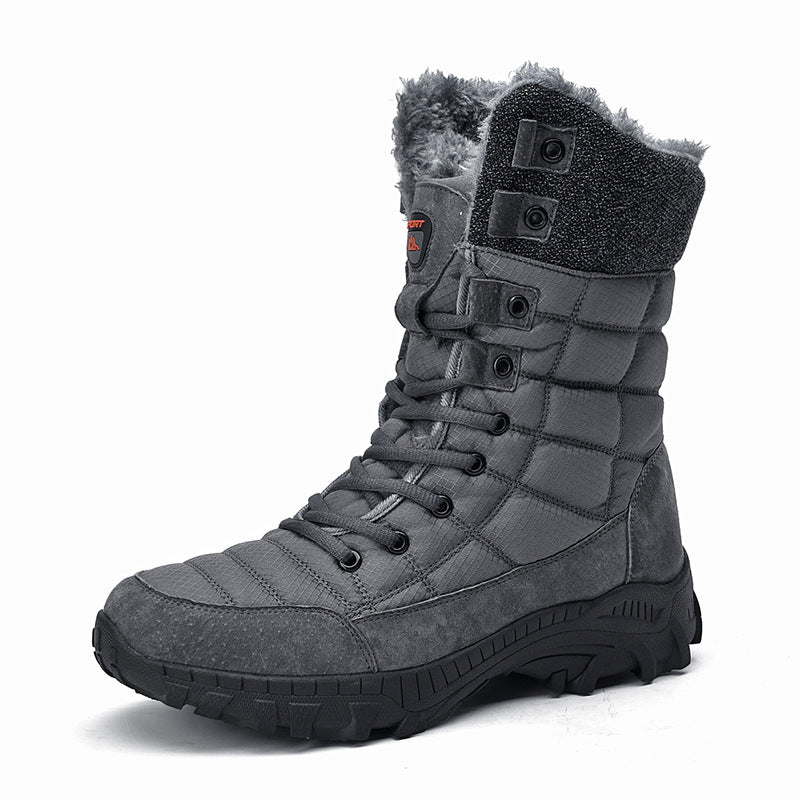 Men's Winter Fleece-lined Warm Trendy Outdoor Mountaineering Snow Boots
