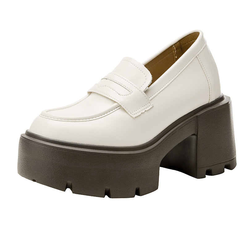 Increasing Insole Small Platform Female British Style Thick Loafers