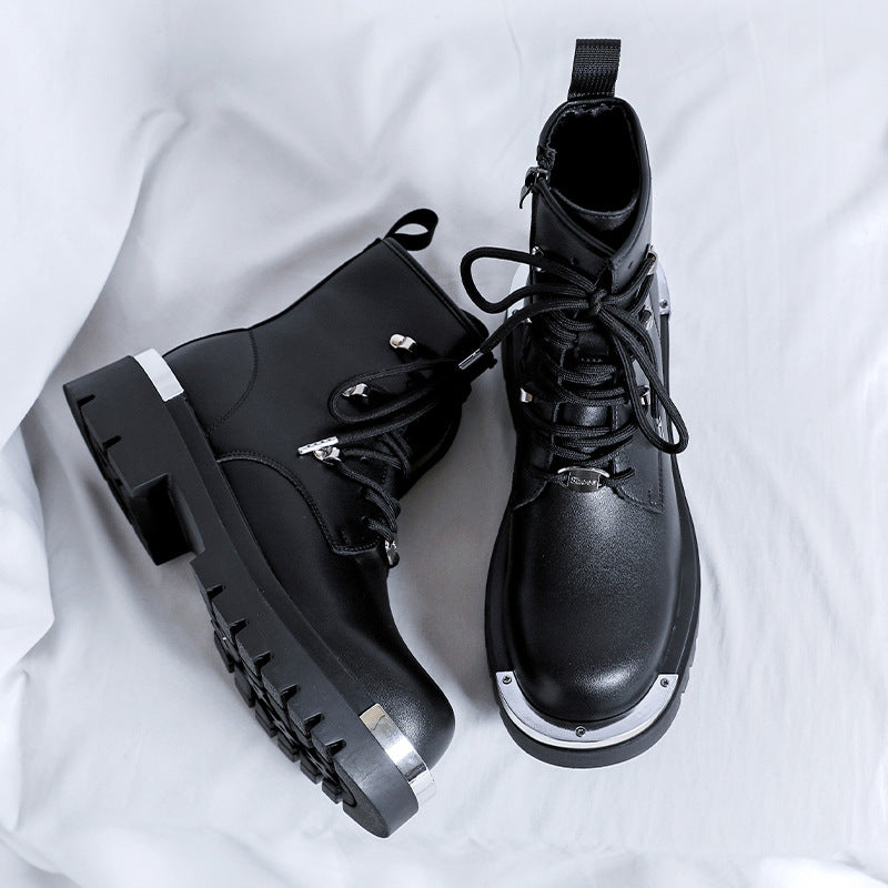 Male Trendy High Top Retro British Style Boots