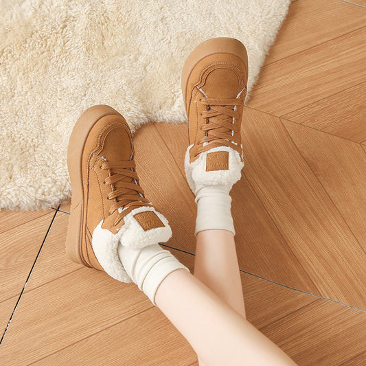 Fleece-lined Female Winter Korean Warm Cotton Casual Shoes