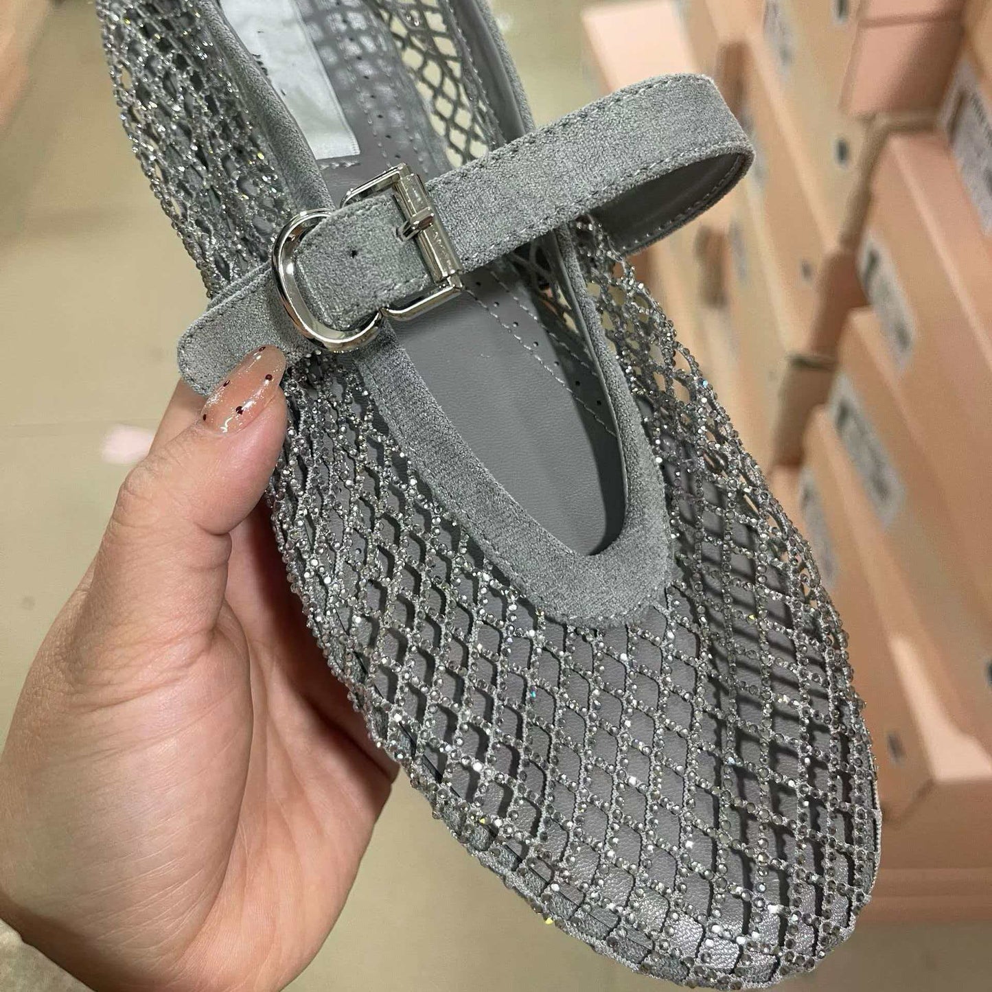 Mary Jane Female Galaxy Stars Fishnet Women's Casual Shoes