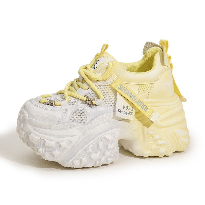 Women's & Men's Daddy Platform Hidden Breathable Mesh Men's Shoes