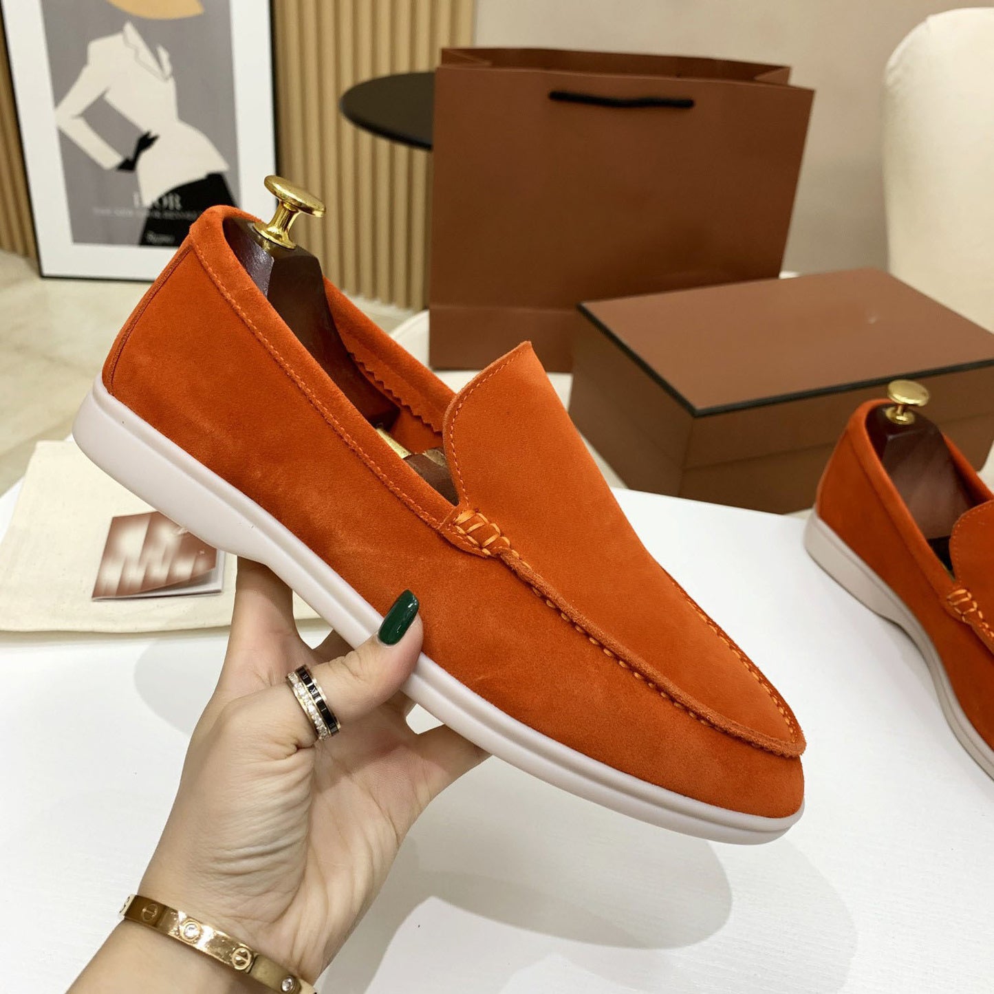 Women's & Men's High Genuine Doug Slip-on Sheepskin Flat Large Women's Fashion Shoes