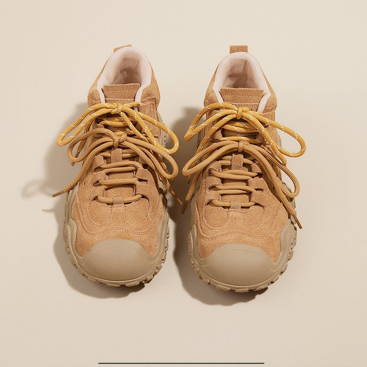 Women's Cute Outdoor Platform Martin Breathable Desert Comfortable Women's Leather Boots