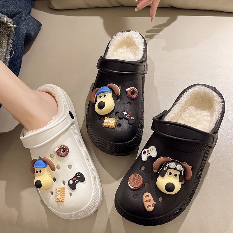 Women's Winter Fleece-lined Warm Cute Couple Cotton Home Women's Shoes