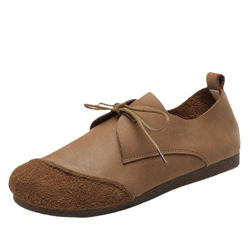 Women's Mori Handmade Genuine Flat Soft Bottom Wild Men's Shoes