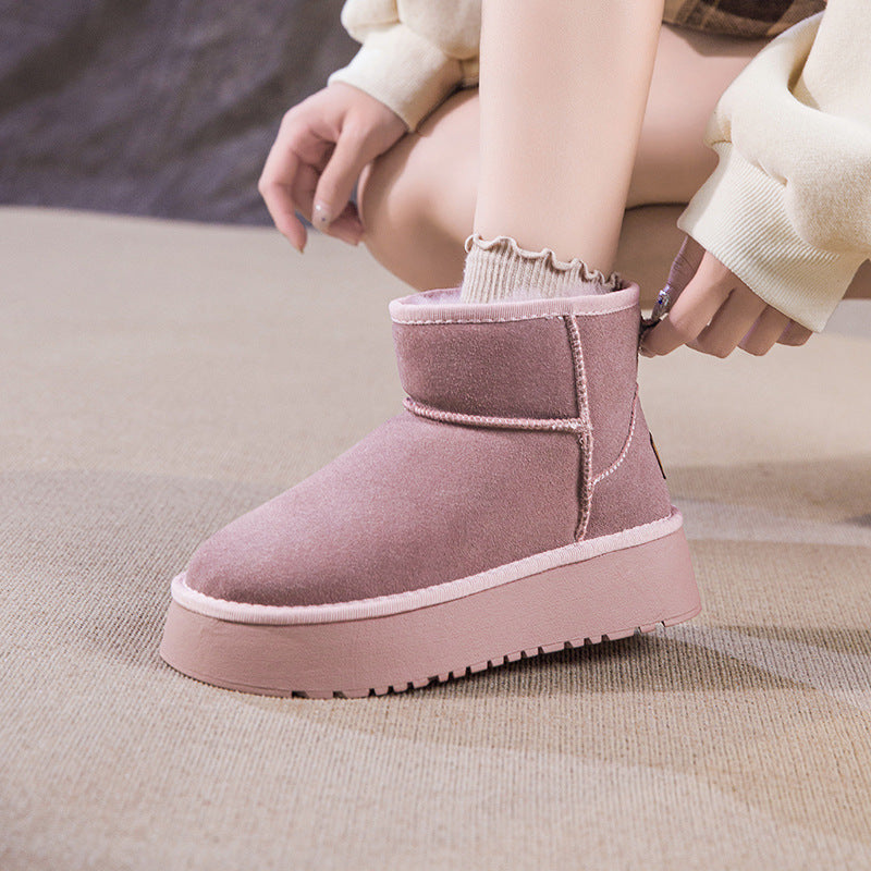 Women's Fur Thick-soled Winter Thickened Cotton Northeast Snow Boots