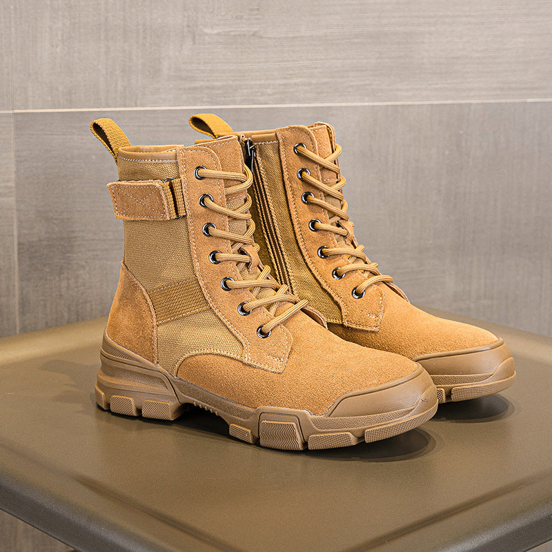 Women's Genuine Winter Versatile Short British Style Women's Leather Boots