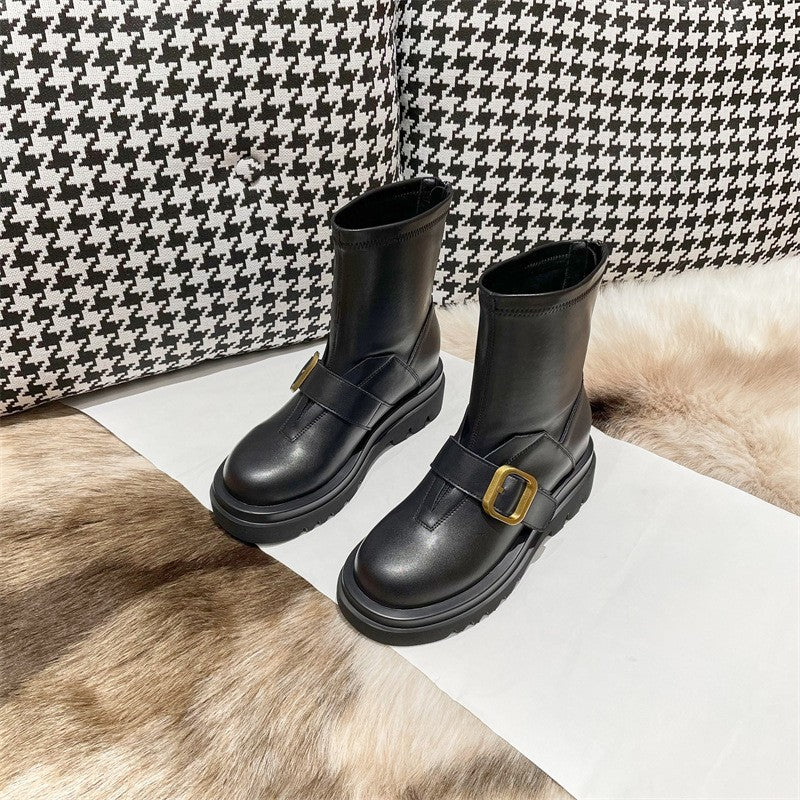 Women's Hight Increasing Martin Fashionable Super Popular Thin Trendy Cool Boots