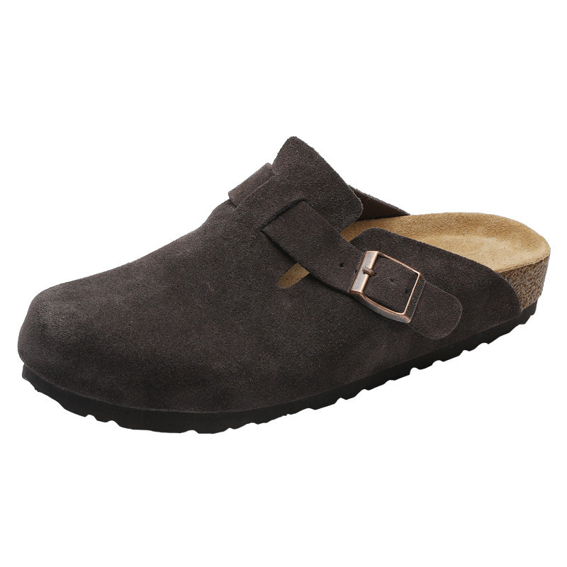 Women's & Men's Belt Buckle Thick Bottom Toe Cap Outer Thick-soles Slippers
