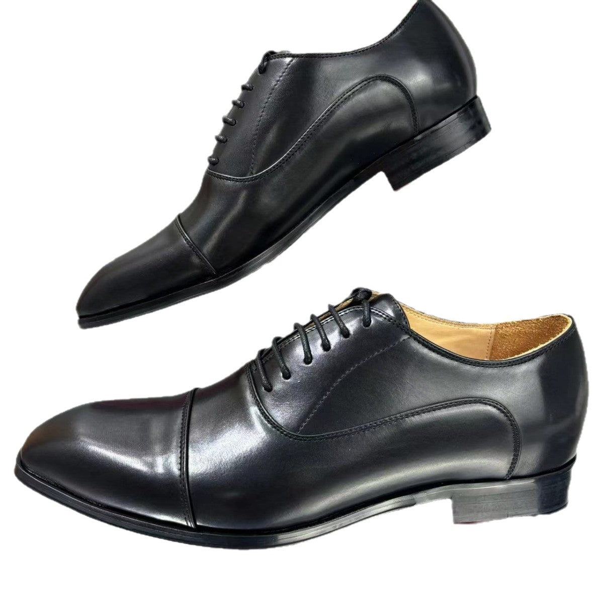 Men's Red Sole Formal Wear Square Toe Shiny Patent Brushed Men's Business Leather Shoes
