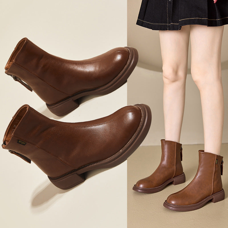 Women's Martin Authentic British Style Flat Retro Women's Leather Boots