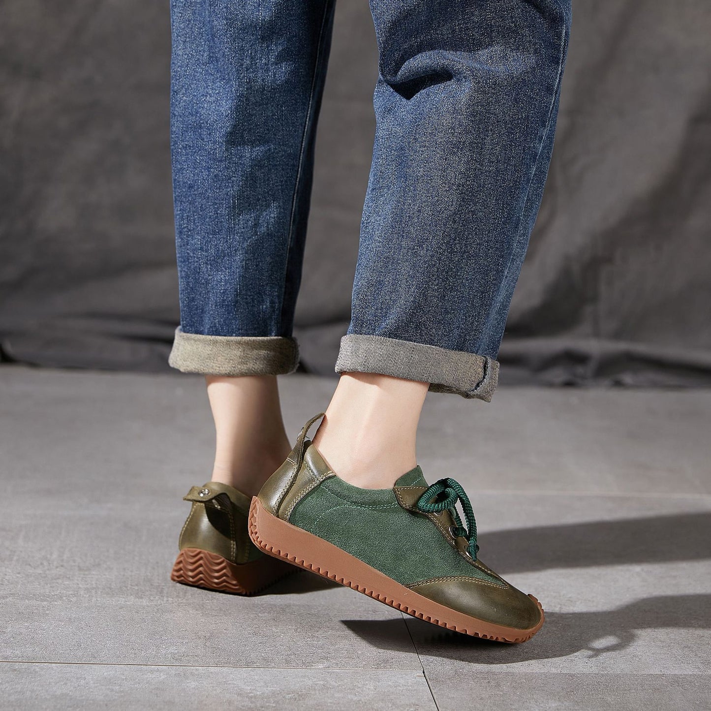 Women's Layer Cowhide Handmade Genuine Flat Retro Easy Casual Shoes