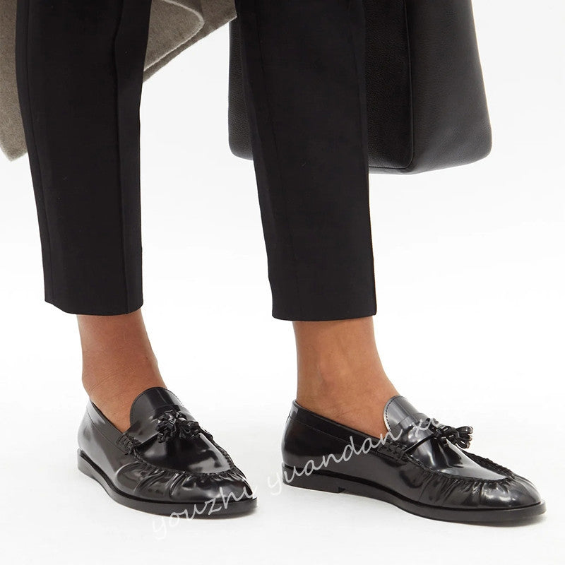 Pumps Full Tassel British Flat Comfort Round Toe Breathable Women's Casual Shoes