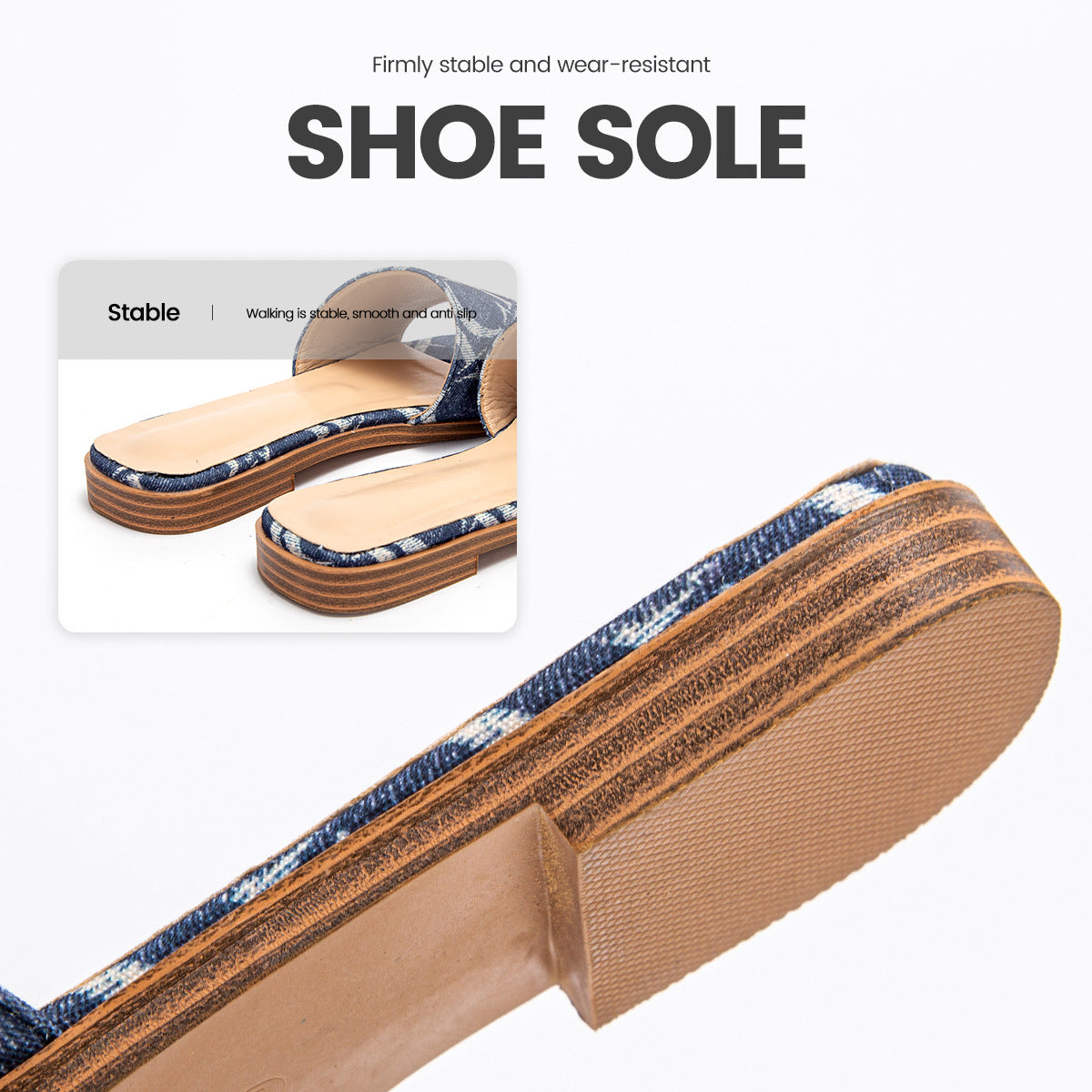 Women's Fashion Outdoor Simple Letter Printing Bottom Flat Slippers