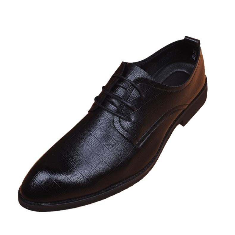 Men's Breathable Summer Korean Style Height Increasing Men's Business Leather Shoes