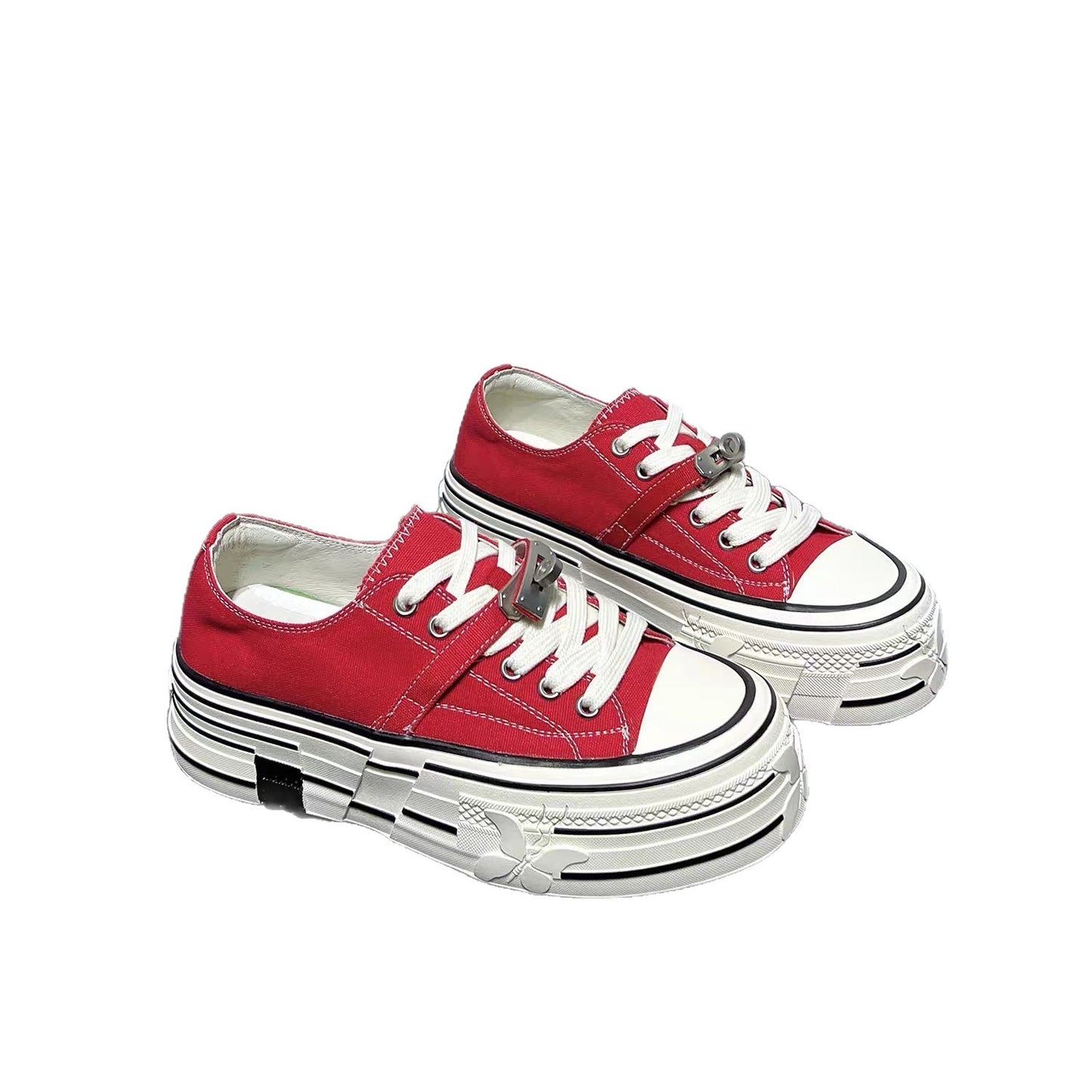Korean Style Platform Western Versatile Elevator Women's Canvas Shoes