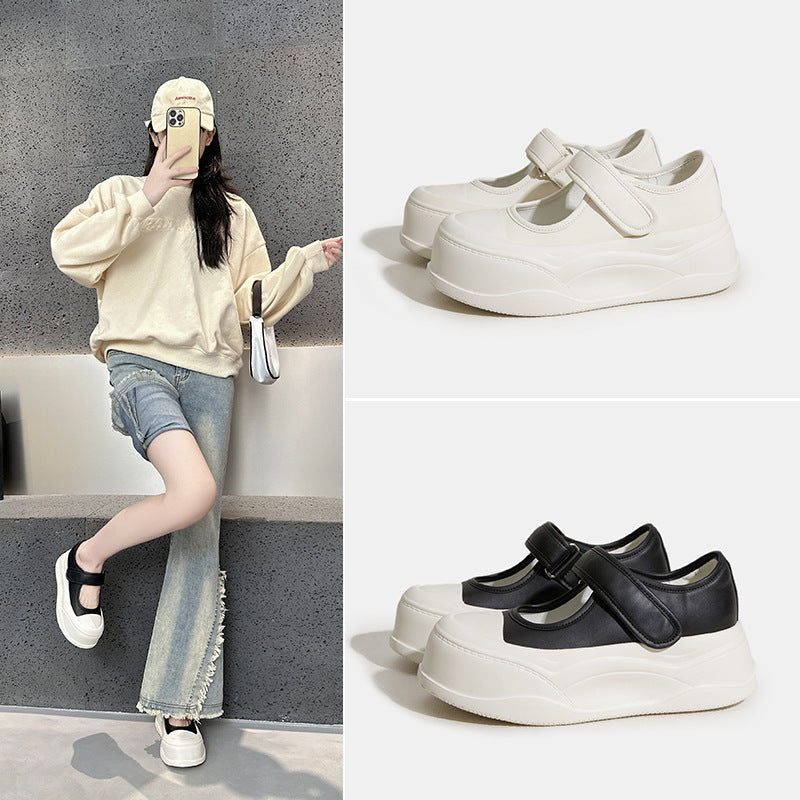 Women's Small Genuine Thick Bottom Mary Jane Women's Fashion Shoes