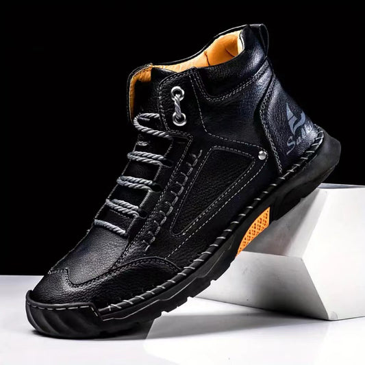 Men's Size Fashion Handmade Stitching Ankle Flat Boots