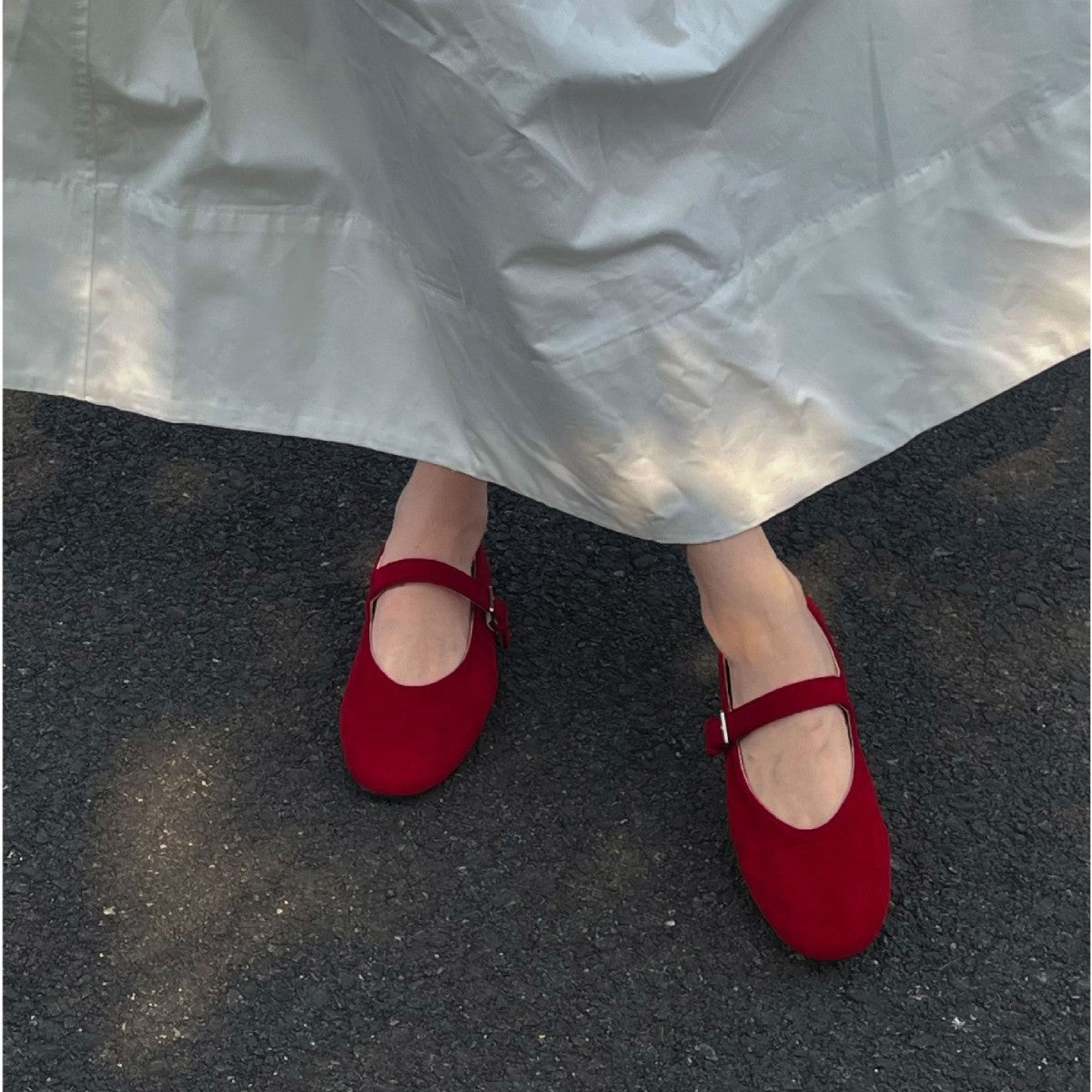 Women's Beautiful With Skirt Suede Red Shallow Women's Fashion Shoes