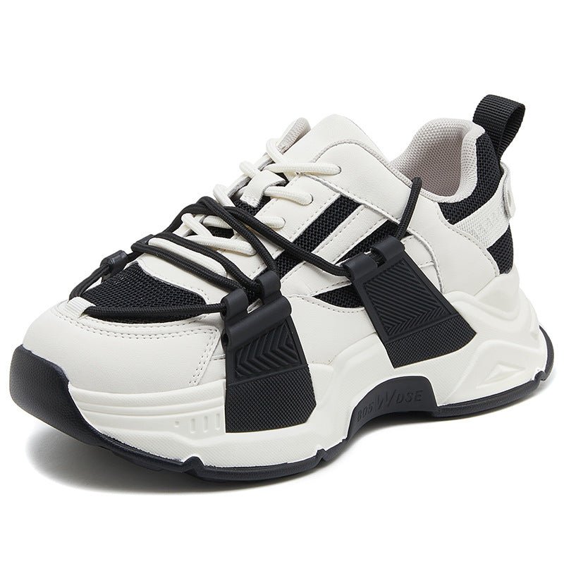 Women's Platform Dad Height Increasing White Leisure Casual Shoes