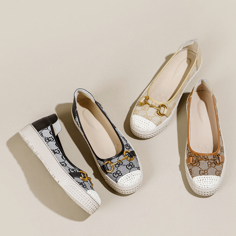 Women's Spring Classic Paris Embroidered Fisherman Lazy Slip-on Easy To Wear Women's Casual Shoes