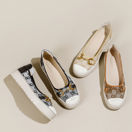 Women's Spring Classic Paris Embroidered Fisherman Lazy Slip-on Easy To Wear Women's Casual Shoes