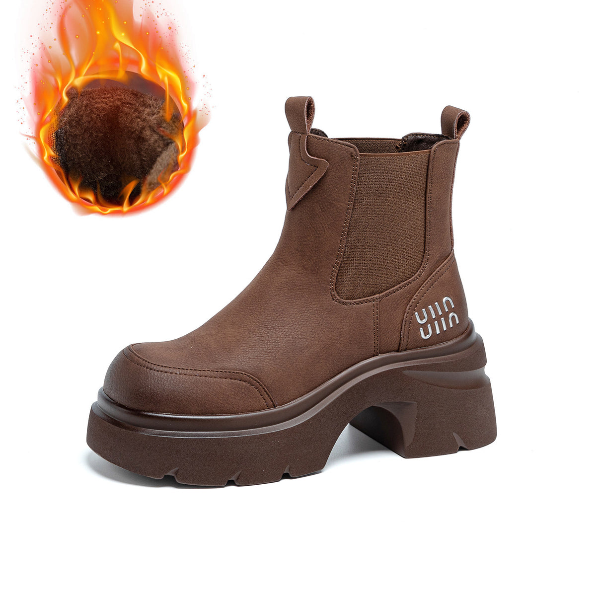Women's Bottom Autumn Fashion British Style Slip-on Smoke Women's Leather Boots