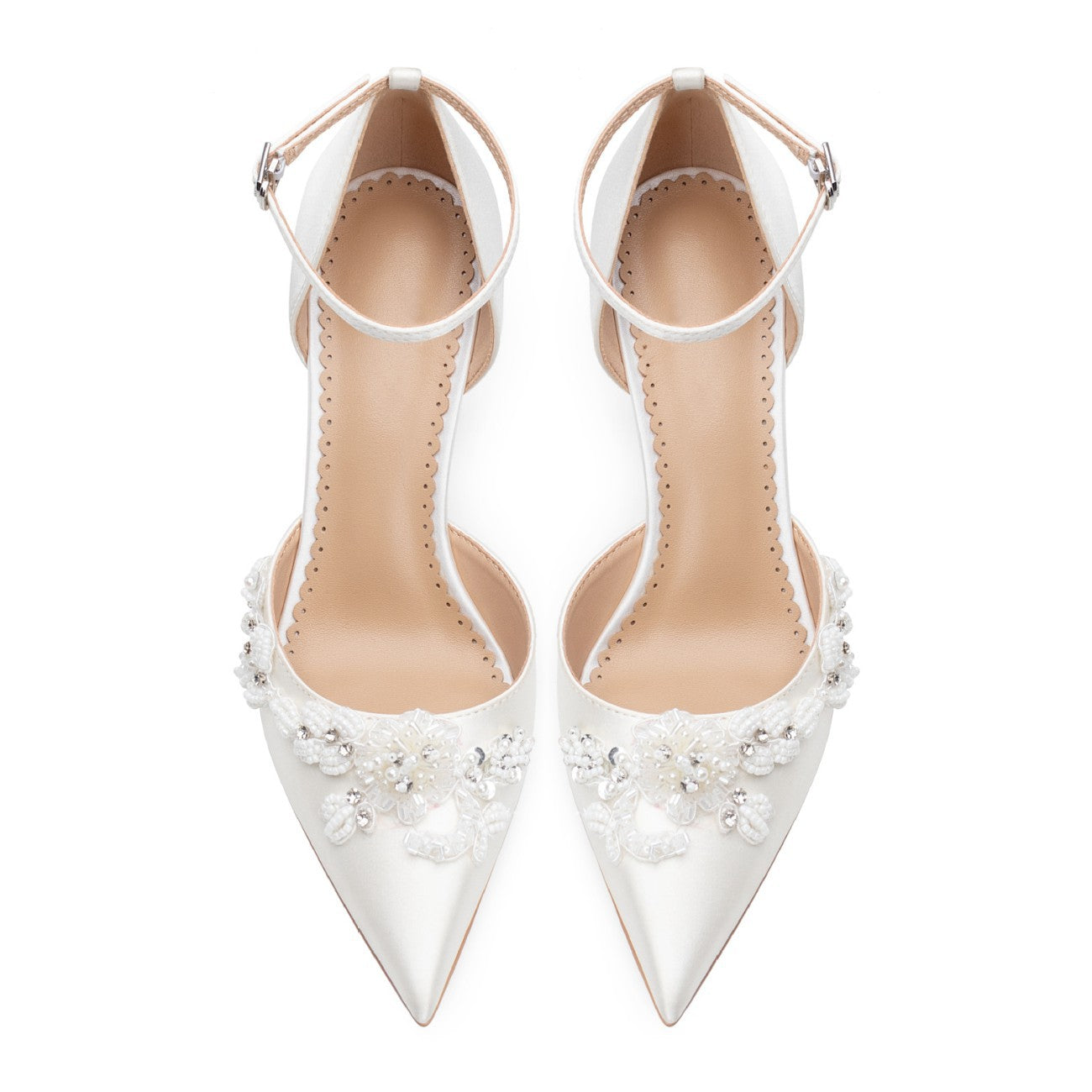 Women's Handmade Pearl Hollow Pointed Stiletto Temperament Sandals