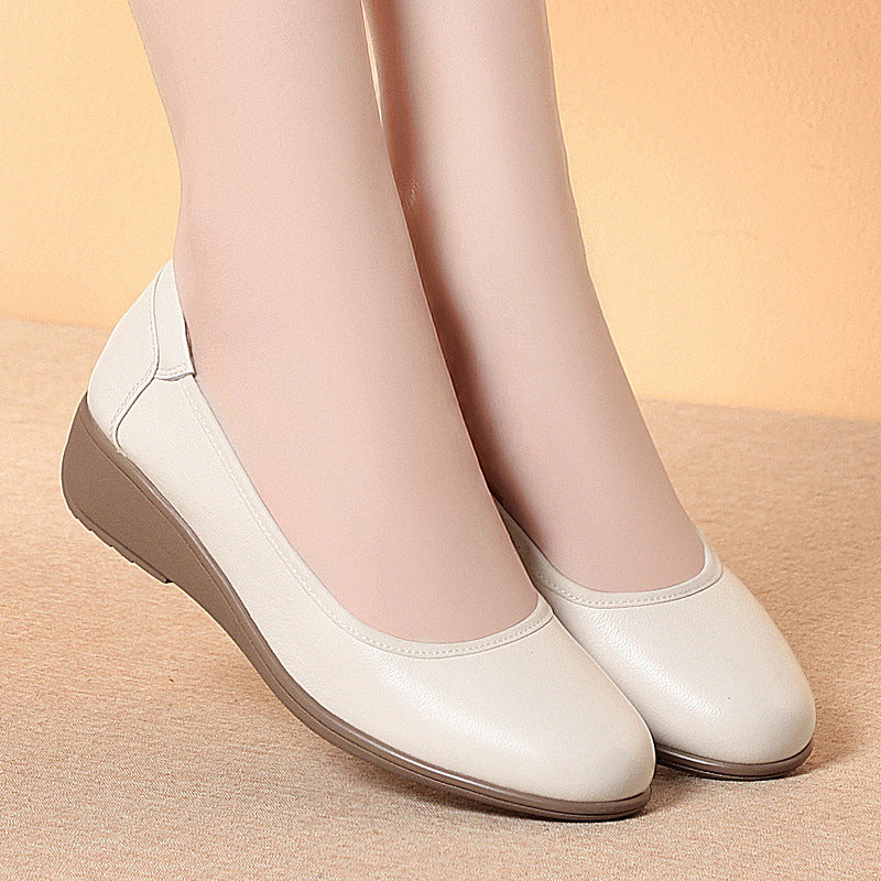 Women's Layer Cowhide Plus Size Genuine Formal Wear Not Tired Women's Fashion Shoes